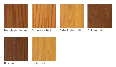 Aluminium-Oberflächen – Holzfarben